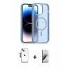 MARSİLYAN™- iPhone 14 Kılıf Siluet Minimal Prime - Siyah Bilvis 3D Mat Cam Ekran Koruyucu + Shine Kamera Lens - SH