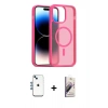 MARSİLYAN™- iPhone 14 Kılıf Siluet Minimal Prime - Siyah Bilvis 3D Mat Cam Ekran Koruyucu + Shine Kamera Lens - MI