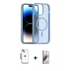 MARSİLYAN™- iPhone 14 Kılıf Siluet Minimal Prime - Siyah Bilvis 3D Mat Cam Ekran Koruyucu + Shine Kamera Lens - MI