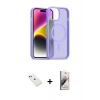 MARSİLYAN™- iPhone 14 Kılıf Siluet Minimal Prime - Siyah Bilvis 3D Mat Cam Ekran Koruyucu + Diamond Kamera Lens - YL