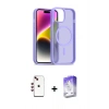 MARSİLYAN™- iPhone 14 Kılıf Siluet Minimal Prime - Siyah Bilvis 5in1 3D Magic Cam Ekran Koruyucu + Shine Kamera Lens - KI