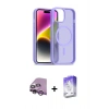 MARSİLYAN™- iPhone 14 Kılıf Siluet Minimal Prime - Siyah Bilvis 5in1 3D Magic Cam Ekran Koruyucu + Raze Metal Kamera Lens - MR