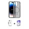 MARSİLYAN™- iPhone 14 Kılıf Siluet Minimal Prime - Siyah Bilvis 5in1 3D Magic Cam Ekran Koruyucu + Shine Kamera Lens - MI