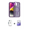 MARSİLYAN™- iPhone 14 Kılıf Siluet Minimal Prime - Siyah Bilvis 5in1 5D Magic Hayalet Cam Ekran Koruyucu + Shine Kamera Lens - MI