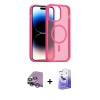 MARSİLYAN™- iPhone 14 Kılıf Siluet Minimal Prime - Siyah Bilvis 5in1 5D Magic Hayalet Cam Ekran Koruyucu + Gümüş Raze Metal Kamera Lens