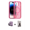 MARSİLYAN™- iPhone 14 Kılıf Siluet Minimal Prime - Siyah Bilvis Hayalet Cam Ekran Koruyucu + Raze Metal Kamera Lens - GS