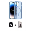 MARSİLYAN™- iPhone 14 Kılıf Siluet Minimal Prime - Siyah Bilvis Hayalet Cam Ekran Koruyucu + PVD Metal Kamera Lens - MI
