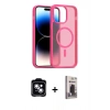 MARSİLYAN™- iPhone 14 Kılıf Siluet Minimal Prime - Siyah Bilvis Hayalet Cam Ekran Koruyucu + PVD Metal Kamera Lens - MI