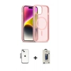 MARSİLYAN™- iPhone 14 Kılıf Siluet Minimal Prime - Siyah Bilvis Hayalet Cam Ekran Koruyucu + Shine Kamera Lens - GS