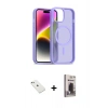 MARSİLYAN™- iPhone 14 Kılıf Siluet Minimal Prime - Siyah Bilvis Hayalet Cam Ekran Koruyucu + Diamond Kamera Lens - SABE