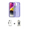 MARSİLYAN™- iPhone 14 Kılıf Siluet Minimal Prime - Siyah Bilvis Hayalet Cam Ekran Koruyucu + Shine Kamera Lens - SH