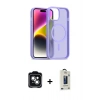 MARSİLYAN™- iPhone 14 Kılıf Siluet Minimal Prime - Siyah Bilvis Hayalet Cam Ekran Koruyucu + PVD Metal Kamera Lens - YL
