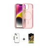 MARSİLYAN™- iPhone 14 Kılıf Siluet Minimal Prime - Siyah Buffer Cam Ekran Koruyucu + Shine Kamera Lens - GD