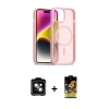 MARSİLYAN™- iPhone 14 Kılıf Siluet Minimal Prime - Siyah Buffer Cam Ekran Koruyucu + PVD Metal Kamera Lens - TU