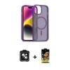 MARSİLYAN™- iPhone 14 Kılıf Siluet Minimal Prime - Siyah Buffer Cam Ekran Koruyucu + PVD Metal Kamera Lens - YL