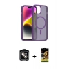 MARSİLYAN™- iPhone 14 Kılıf Siluet Minimal Prime - Siyah Buffer Cam Ekran Koruyucu + PVD Metal Kamera Lens - TU
