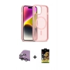 MARSİLYAN™- iPhone 14 Kılıf Siluet Minimal Prime - Siyah Buffer Cam Ekran Koruyucu + Raze Metal Kamera Lens - GS