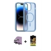 MARSİLYAN™- iPhone 14 Kılıf Siluet Minimal Prime - Siyah Buffer Cam Ekran Koruyucu + Raze Metal Kamera Lens - GS
