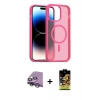 MARSİLYAN™- iPhone 14 Kılıf Siluet Minimal Prime - Siyah Buffer Cam Ekran Koruyucu + Raze Metal Kamera Lens - GS