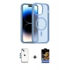 MARSİLYAN™- iPhone 14 Kılıf Siluet Minimal Prime - Siyah Buffer Hayalet Cam Ekran Koruyucu + Shine Kamera Lens - MI