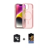 MARSİLYAN™- iPhone 14 Kılıf Siluet Minimal Prime - Siyah Buffer Hayalet Cam Ekran Koruyucu + PVD Metal Kamera Lens - YL
