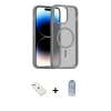 MARSİLYAN™- iPhone 14 Kılıf Siluet Minimal Prime - Siyah Joko Magic 5D Cam + Diamond Kamera Lens - SABE