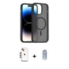 MARSİLYAN™- iPhone 14 Kılıf Siluet Minimal Prime - Siyah Joko Magic 5D Cam + Shine Kamera Lens - KI