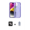 MARSİLYAN™- iPhone 14 Kılıf Siluet Minimal Prime - Siyah Joko Magic 5D Cam + PVD Metal Kamera Lens - PE
