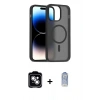 MARSİLYAN™- iPhone 14 Kılıf Siluet Minimal Prime - Siyah Joko Magic 5D Cam + PVD Metal Kamera Lens - GS