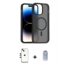 MARSİLYAN™- iPhone 14 Kılıf Siluet Minimal Prime - Siyah Joko Magic 5D Cam + Shine Kamera Lens - GD