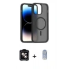 MARSİLYAN™- iPhone 14 Kılıf Siluet Minimal Prime - Siyah Joko Magic 5D Cam + PVD Metal Kamera Lens - TU