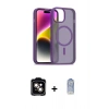 MARSİLYAN™- iPhone 14 Kılıf Siluet Minimal Prime - Siyah Joko Magic 5D Cam + PVD Metal Kamera Lens - TU