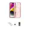 MARSİLYAN™- iPhone 14 Kılıf Siluet Minimal Prime - Siyah Joko Magic 5D Hayalet Cam + Diamond Kamera Lens - YL