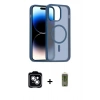MARSİLYAN™- iPhone 14 Kılıf Siluet Minimal Prime - Siyah Joko Magic 5D Hayalet Cam + PVD Metal Kamera Lens - GS