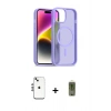 MARSİLYAN™- iPhone 14 Kılıf Siluet Minimal Prime - Siyah Joko Magic 5D Hayalet Cam + Shine Kamera Lens - GS
