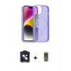MARSİLYAN™- iPhone 14 Kılıf Siluet Minimal Prime - Siyah Joko Magic 5D Hayalet Cam + PVD Metal Kamera Lens - SH