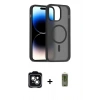 MARSİLYAN™- iPhone 14 Kılıf Siluet Minimal Prime - Siyah Joko Magic 5D Hayalet Cam + PVD Metal Kamera Lens - YL