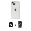 MARSİLYAN™- iPhone 14 Kılıf Ufuk Minimal Özel Seri - Şeffaf 360 Full Body Arka Koruyucu + PVD Metal Kamera Lens - GS