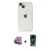 MARSİLYAN™- iPhone 14 Kılıf Ufuk Minimal Özel Seri - Şeffaf 360 Full Body Arka Koruyucu + Raze Metal Kamera Lens - KI