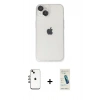 MARSİLYAN™- iPhone 14 Kılıf Ufuk Minimal Özel Seri - Şeffaf Pasifik Cam Ekran Koruyucu + Shine Kamera Lens - GI
