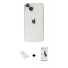 MARSİLYAN™- iPhone 14 Kılıf Ufuk Minimal Özel Seri - Şeffaf Pasifik Cam Ekran Koruyucu + Diamond Kamera Lens - PE
