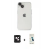 MARSİLYAN™- iPhone 14 Kılıf Ufuk Minimal Özel Seri - Şeffaf Pasifik Cam Ekran Koruyucu + PVD Metal Kamera Lens - PE