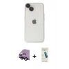 MARSİLYAN™- iPhone 14 Kılıf Ufuk Minimal Özel Seri - Şeffaf Pasifik Cam Ekran Koruyucu + Raze Metal Kamera Lens - SH