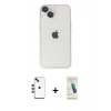 MARSİLYAN™- iPhone 14 Kılıf Ufuk Minimal Özel Seri - Şeffaf Pasifik Cam Ekran Koruyucu + Shine Kamera Lens - KI