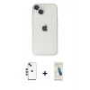 MARSİLYAN™- iPhone 14 Kılıf Ufuk Minimal Özel Seri - Şeffaf Pasifik Cam Ekran Koruyucu + Shine Kamera Lens - YL