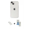 MARSİLYAN™- iPhone 14 Kılıf Ufuk Minimal Özel Seri - Şeffaf Royal Nano Ekran Koruyucu + Diamond Kamera Lens - SABE