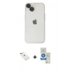 MARSİLYAN™- iPhone 14 Kılıf Ufuk Minimal Özel Seri - Şeffaf Royal Nano Ekran Koruyucu + Diamond Kamera Lens - KI