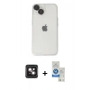 MARSİLYAN™- iPhone 14 Kılıf Ufuk Minimal Özel Seri - Şeffaf Royal Nano Ekran Koruyucu + PVD Metal Kamera Lens - PE