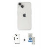 MARSİLYAN™- iPhone 14 Kılıf Ufuk Minimal Özel Seri - Şeffaf Royal Nano Ekran Koruyucu + Shine Kamera Lens - SH