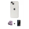 MARSİLYAN™- iPhone 14 Kılıf Ufuk Minimal Özel Seri - Siyah 3D Antistatik Hayalet Cam Ekran Koruyucu + Raze Metal Kamera Lens - MR